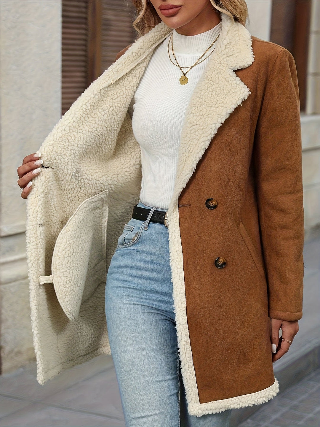Vivienne - Shearling Double-Breasted Winter Jacket
