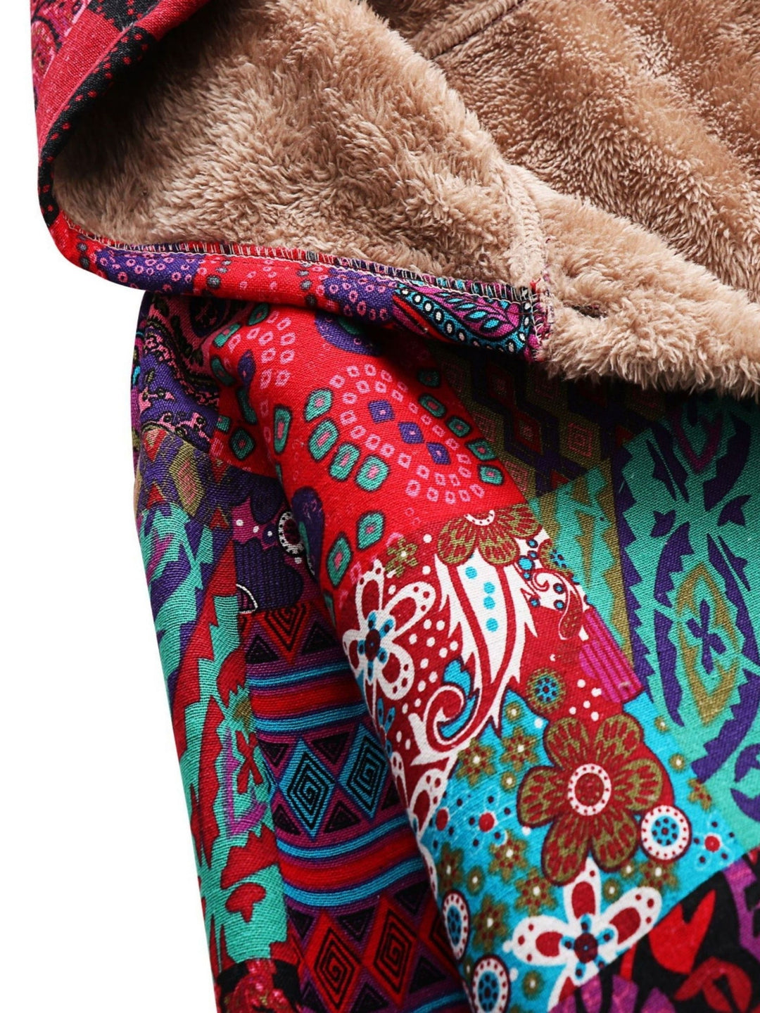 Maribel - Patchwork Coat Boho Hooded Winter Jacket