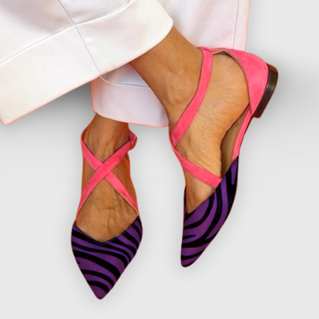 Linares™ | Flat Sandal with Zebra Print