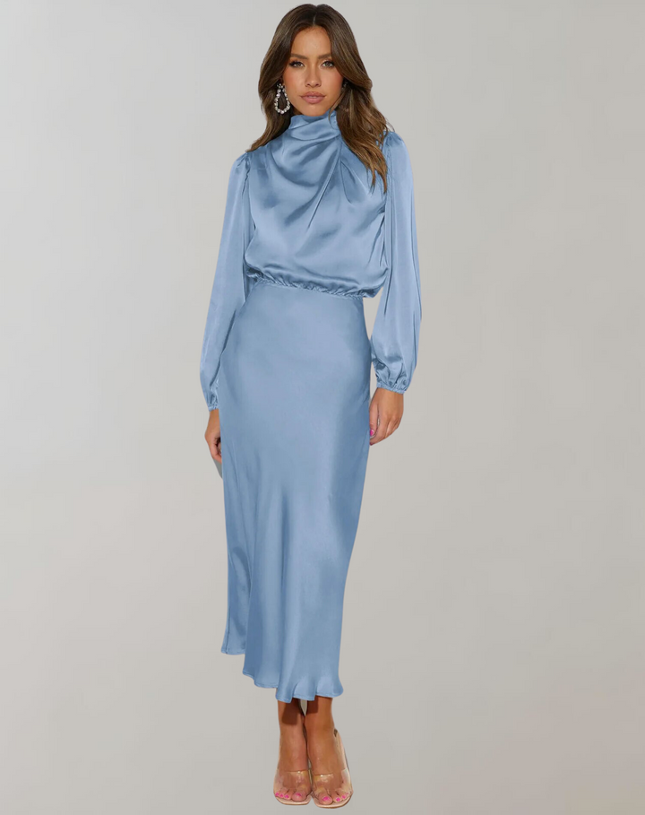 Hayden Hazel | Long-Sleeved Satin Dress