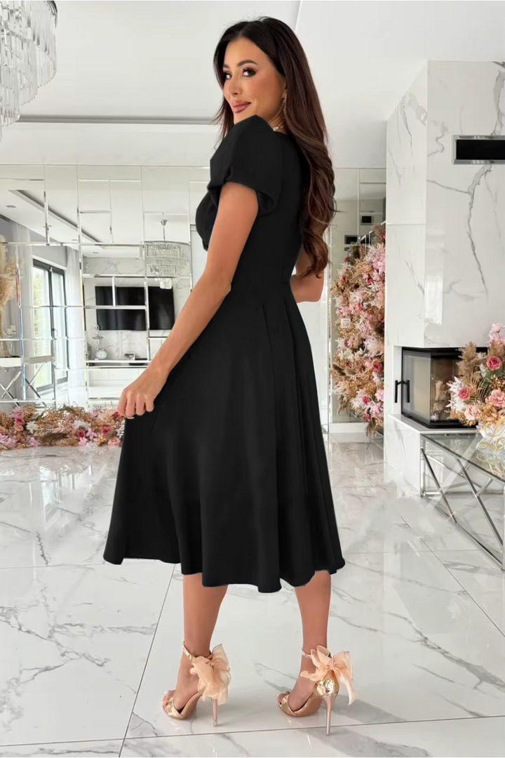 Hayden Anika - Elegant V-Neck Midi Dress