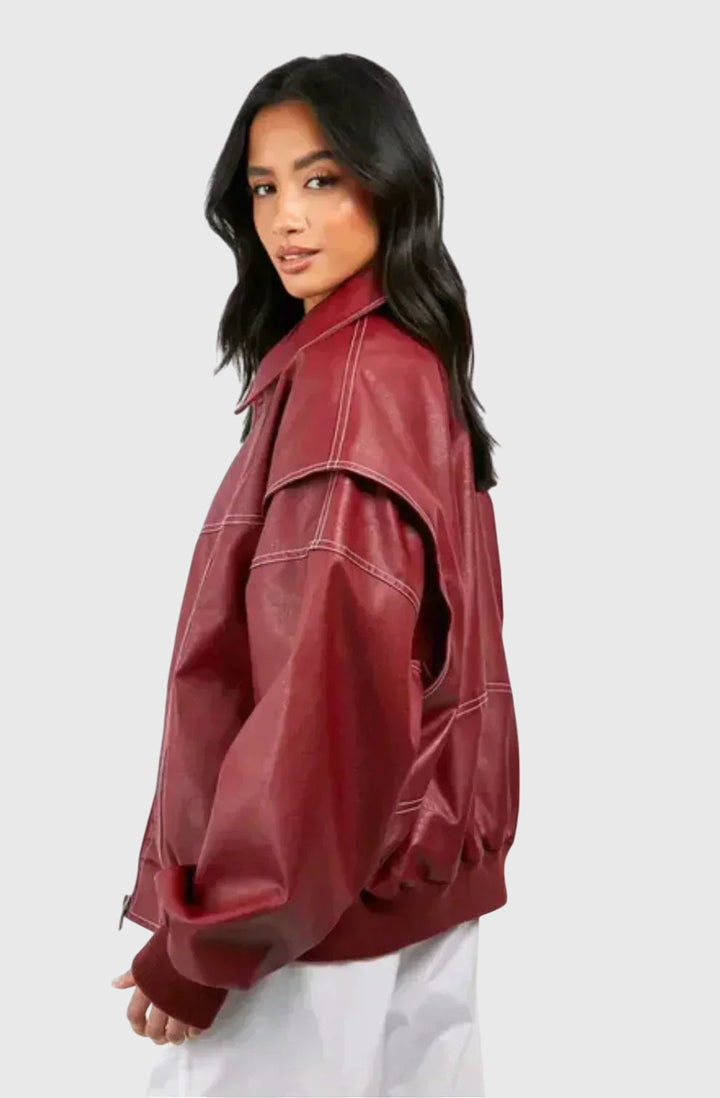 Faye™ | Oversized Leather Jacket