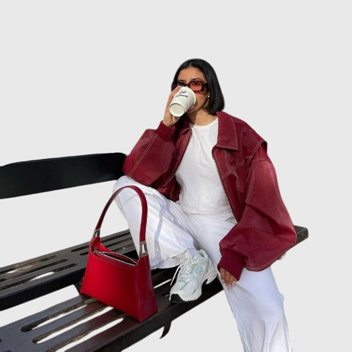 Faye™ | Oversized Leather Jacket