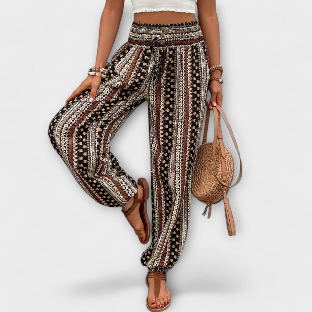 Scarlett™ | Pants with Ethnic Graphic