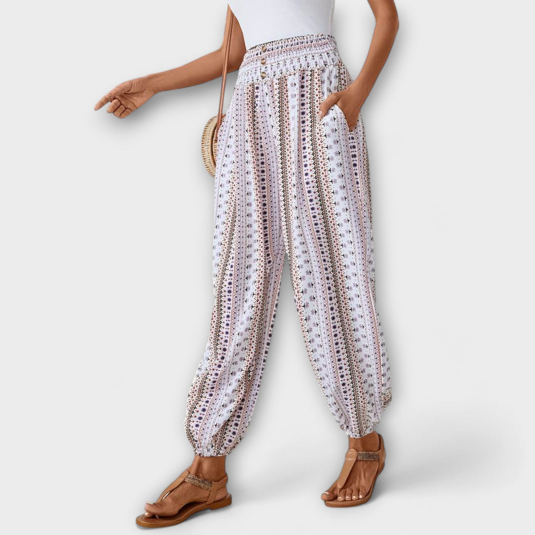 Scarlett™ | Pants with Ethnic Graphic