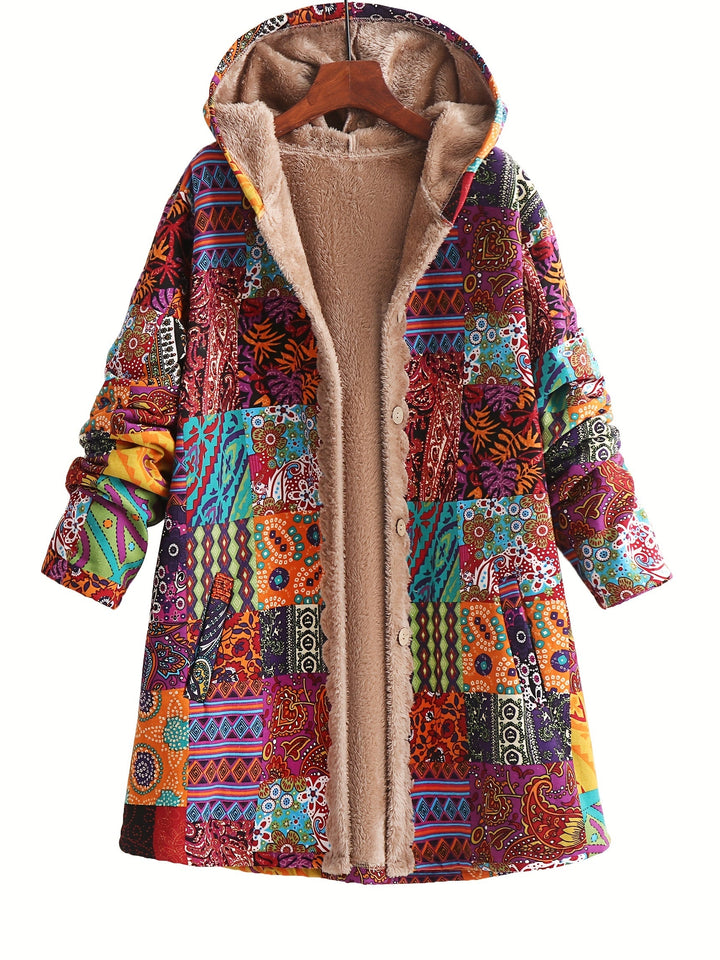 Maribel - Patchwork Coat Boho Hooded Winter Jacket