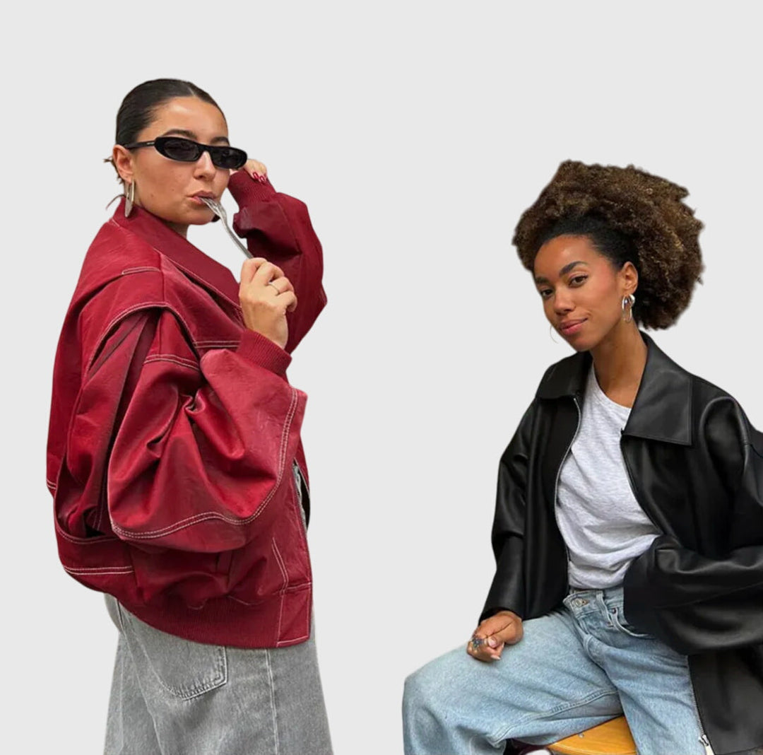 Faye™ | Oversized Leather Jacket