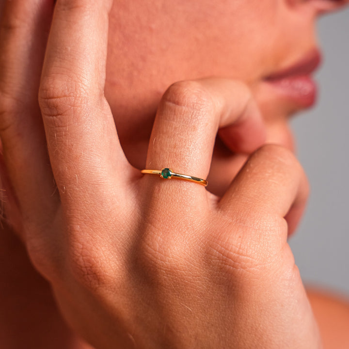 Radiant Emerald Gemstone Ring