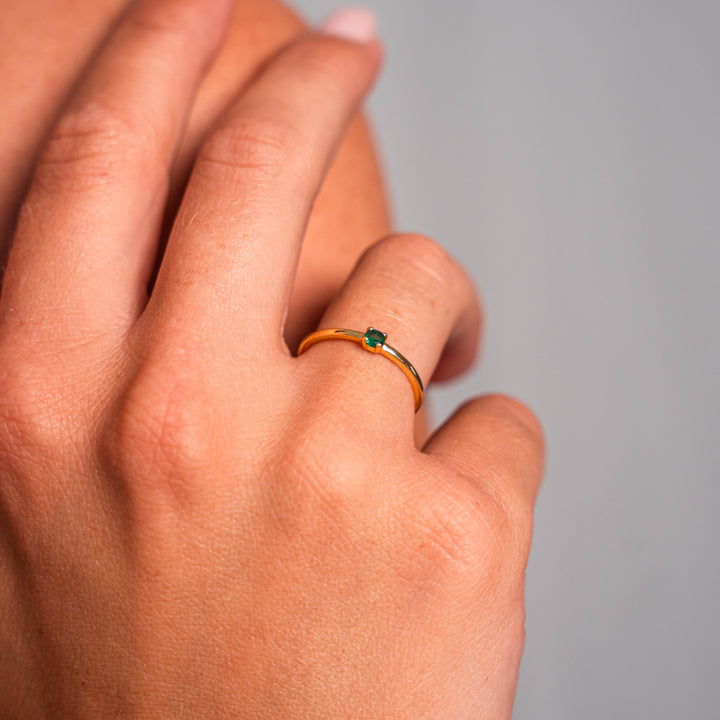 Radiant Emerald Gemstone Ring