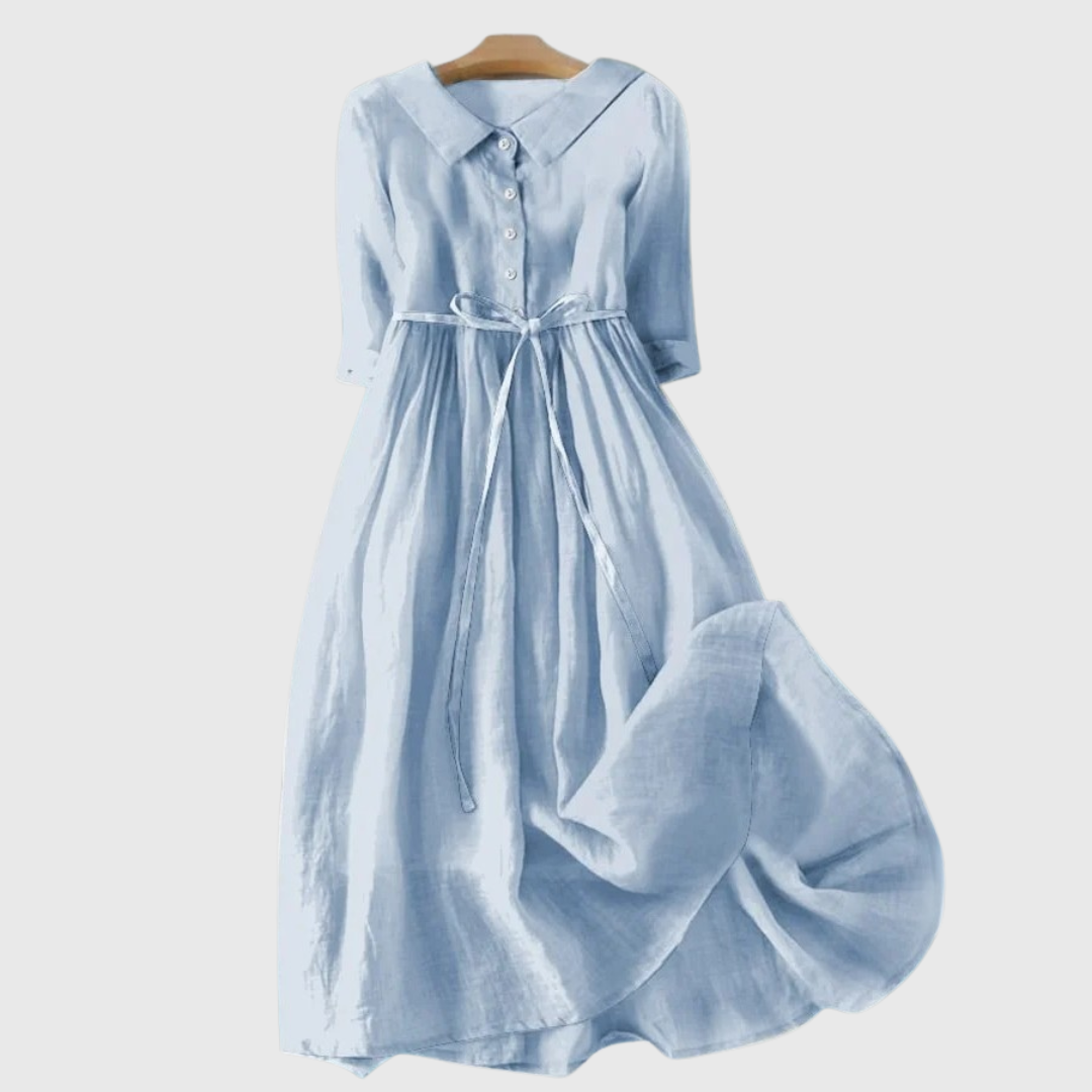 Serena™ | Cotton & Linen Vintage-Inspired Dress