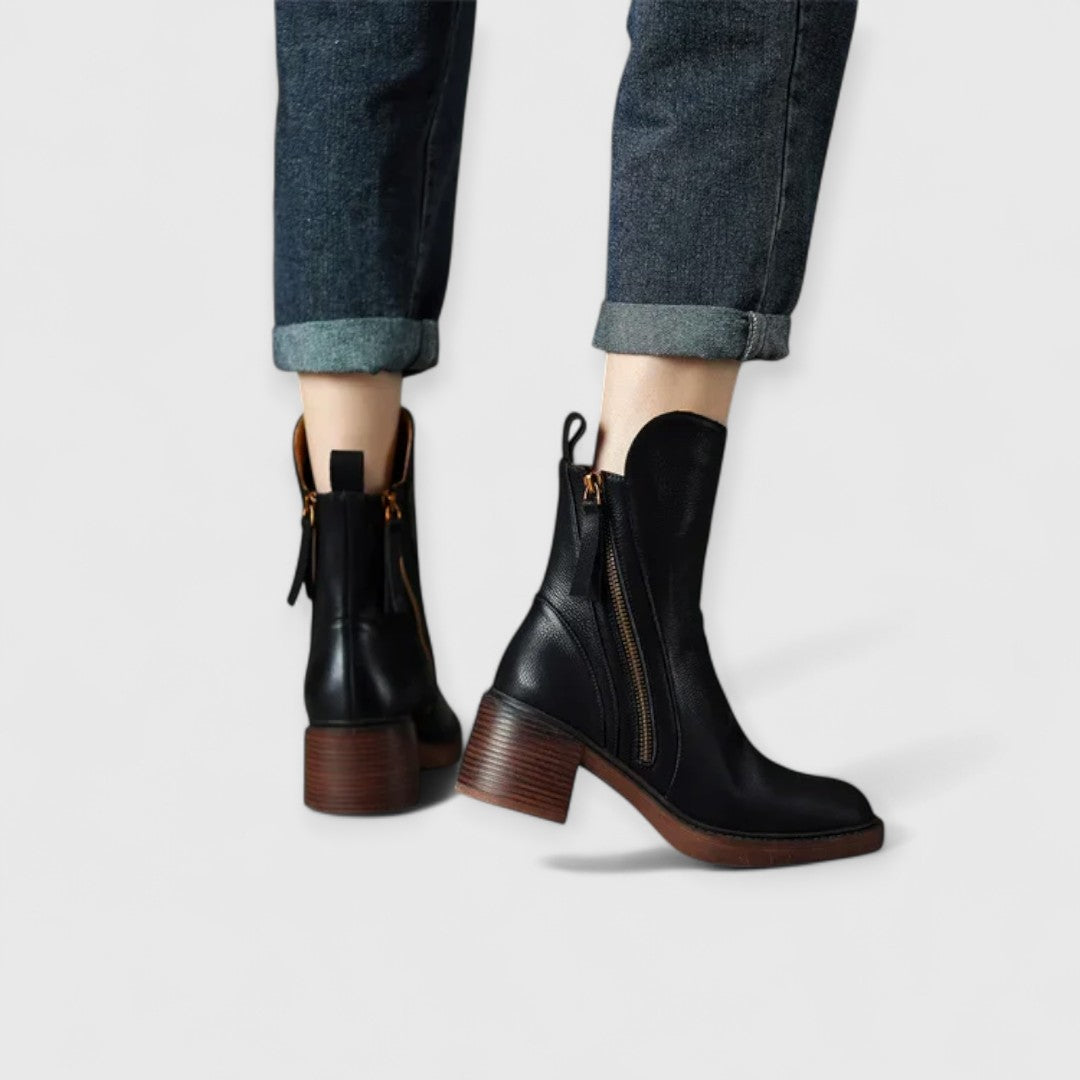 Serene™ | Elegant Block Heeled Ankle Boots