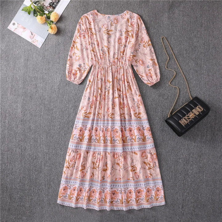 Hayden Darcie | Flowing petal midi dress with elegant tummy coverage