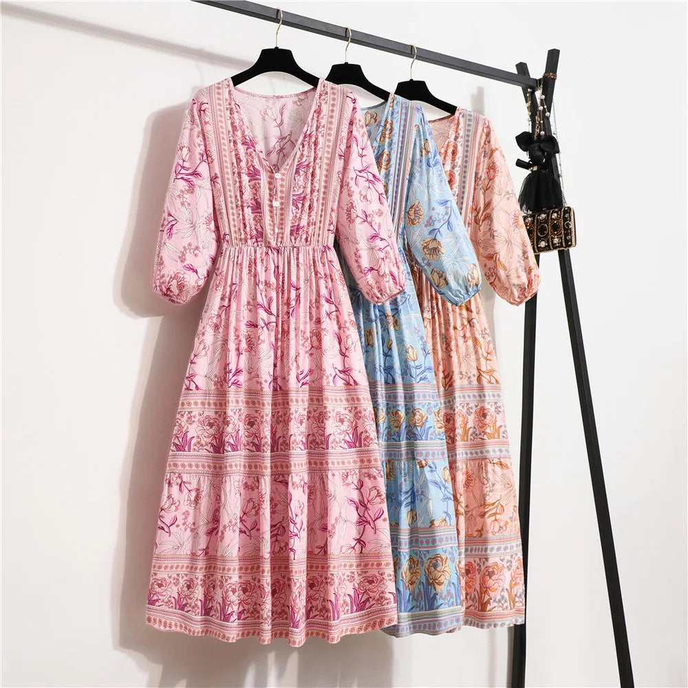 Hayden Darcie | Flowing petal midi dress with elegant tummy coverage