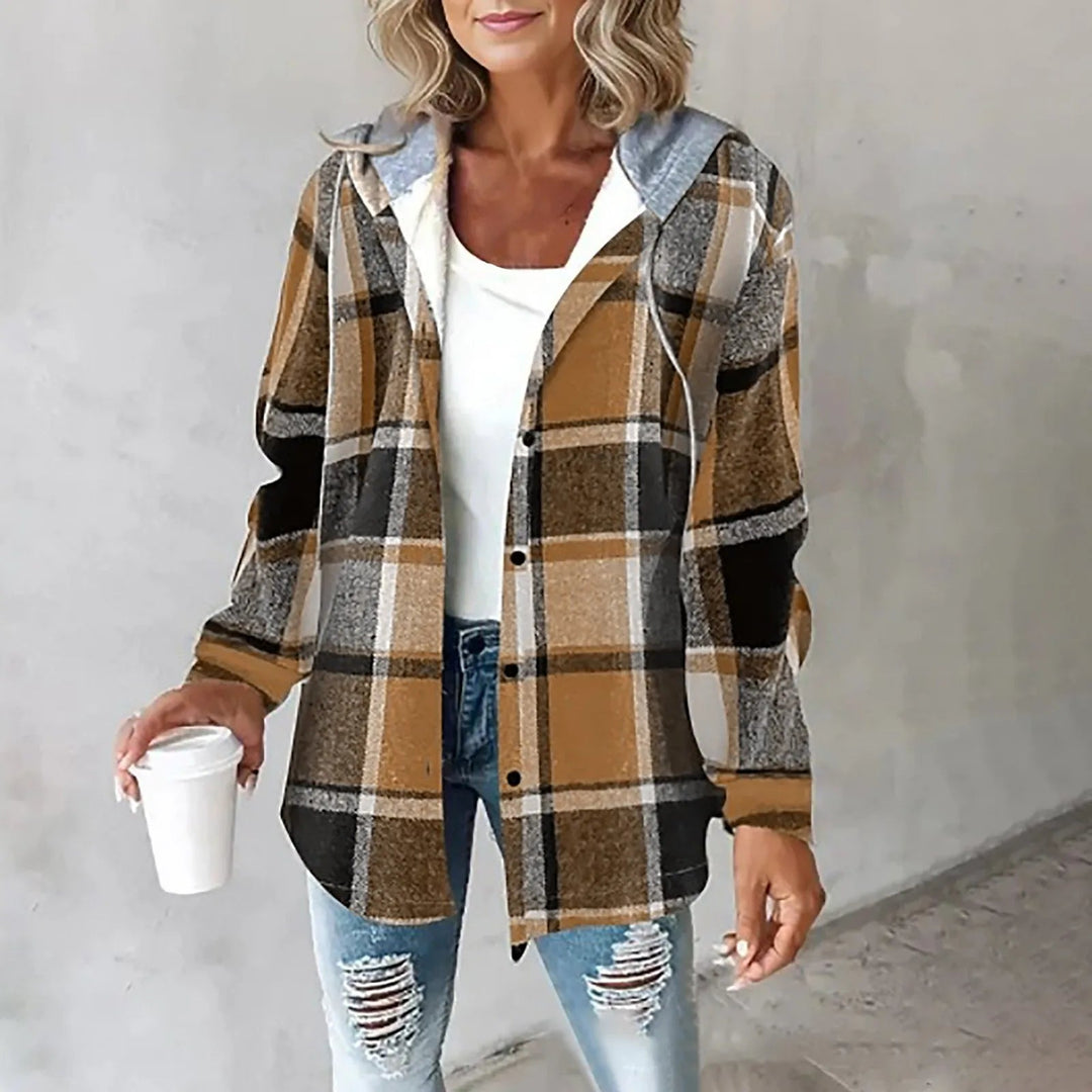 Mirelda - Cozy Plaid Hoodie Jacket