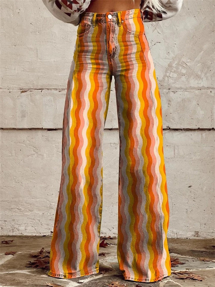 Lily™ - Stylish Multicolored Striped Wide Leg Pants