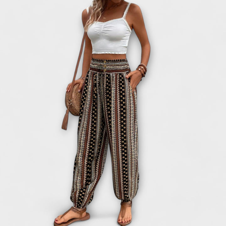 Scarlett™ | Pants with Ethnic Graphic