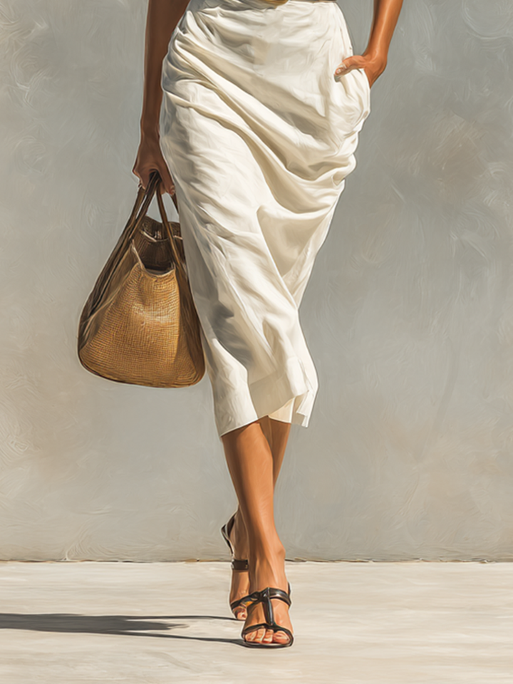 Women's Short Sleeve Dress with Collar and Belt