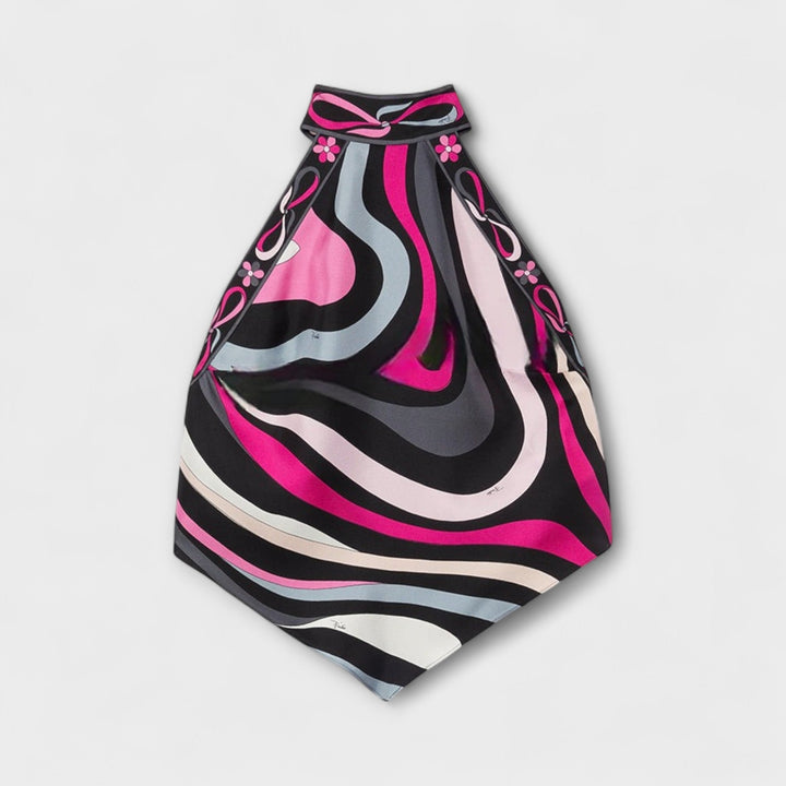 Everly - Halter Top and Asymmetrical Midi Skirt Set