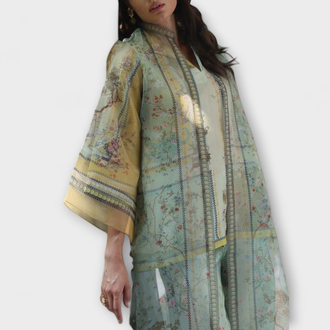 Maria - Digital Print Set with Trumpet Sleeves