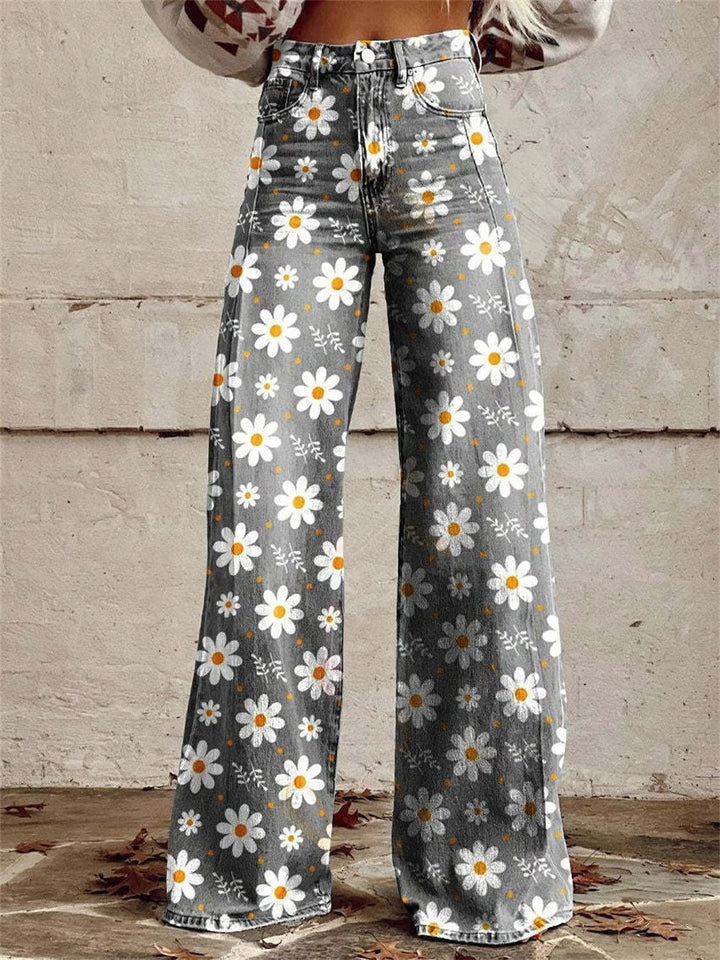 Charlotte™ - Comfortable Colourful Floral Print Wide Leg Pants