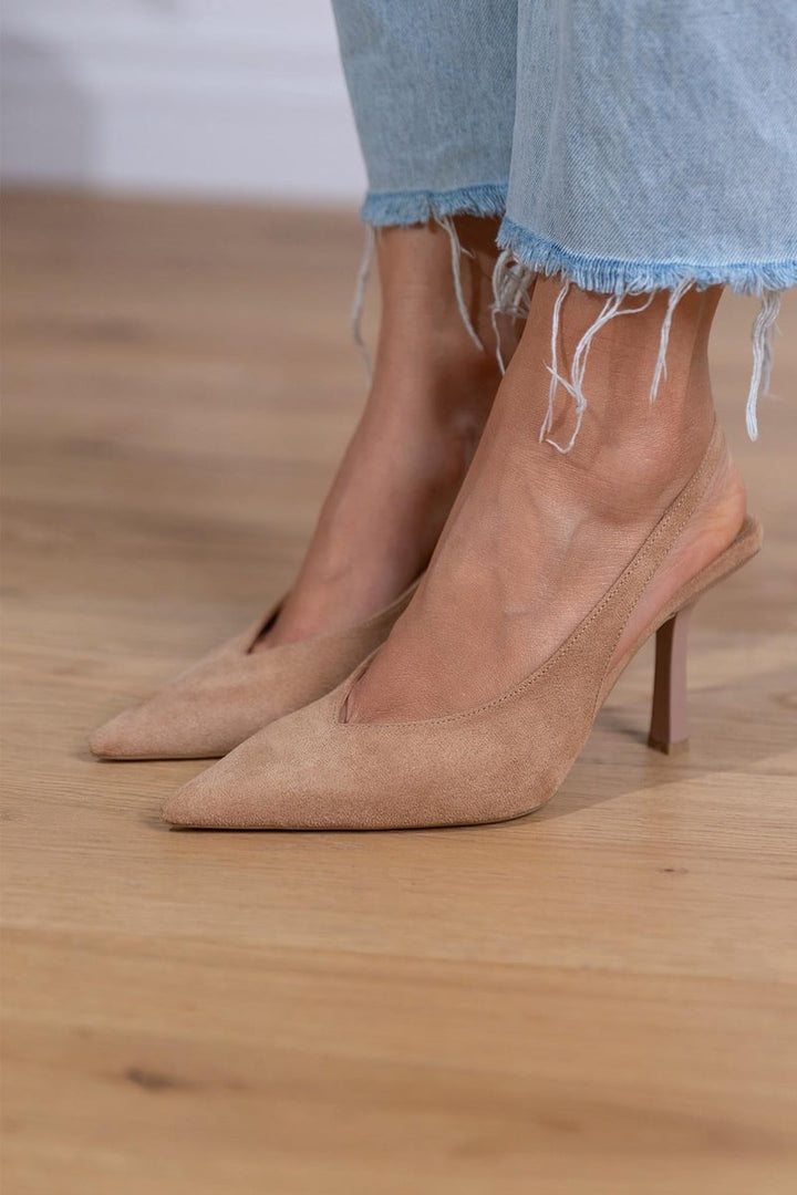 Marlena™ | Nude Slingback Pumps with Thin Heel