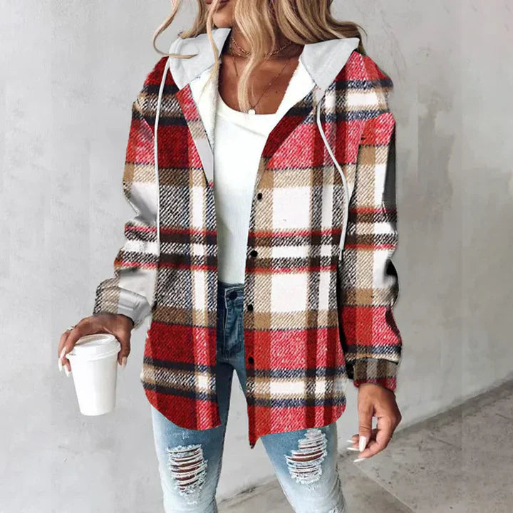 Mirelda - Cozy Plaid Hoodie Jacket