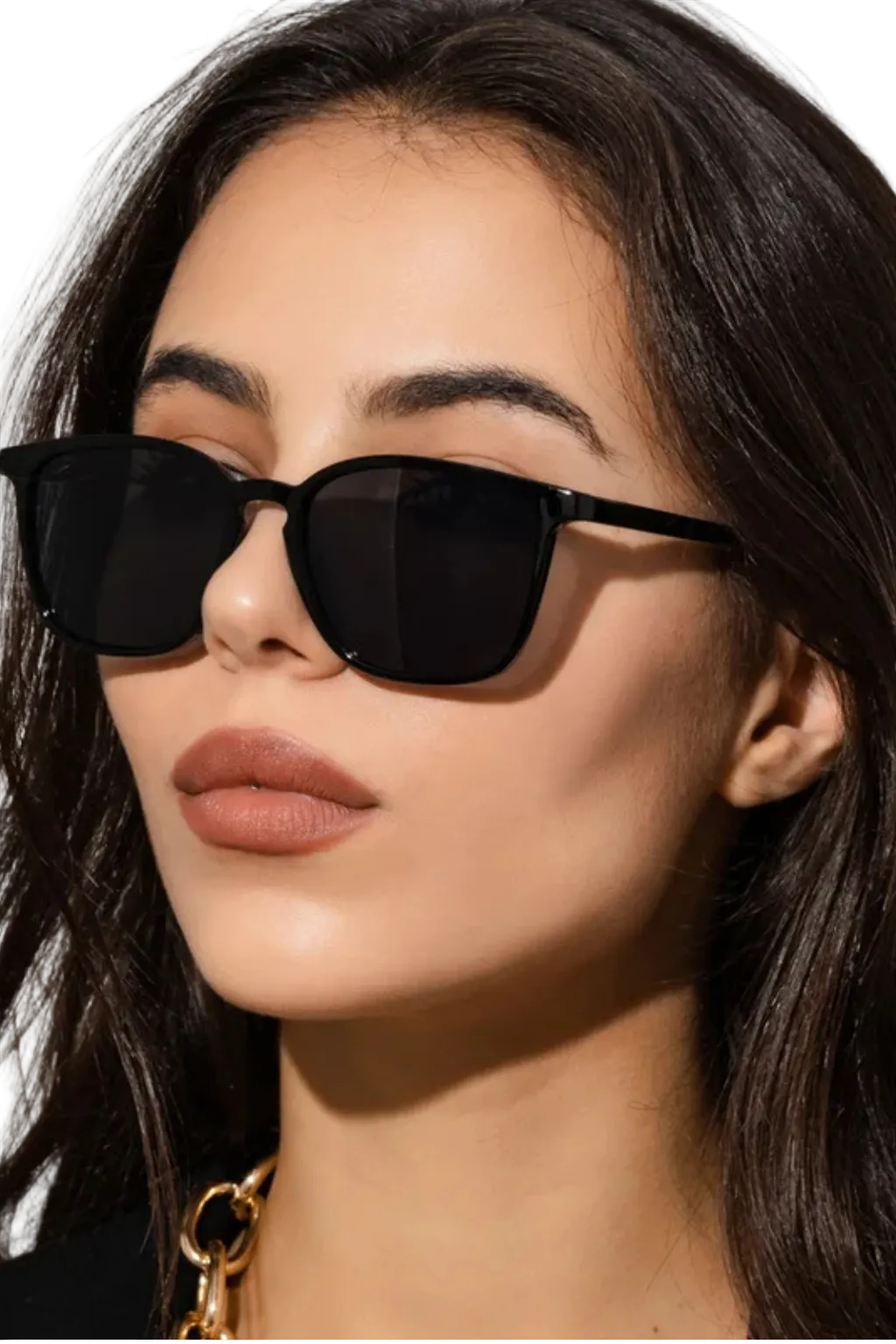 Women's Compact Square Frame Tortoiseshell Pattern Rounded Edge Tinted Lens Sunglasses