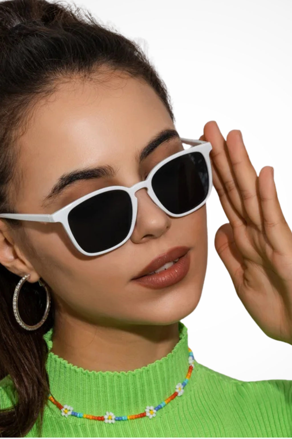 Women's Compact Square Frame Tortoiseshell Pattern Rounded Edge Tinted Lens Sunglasses