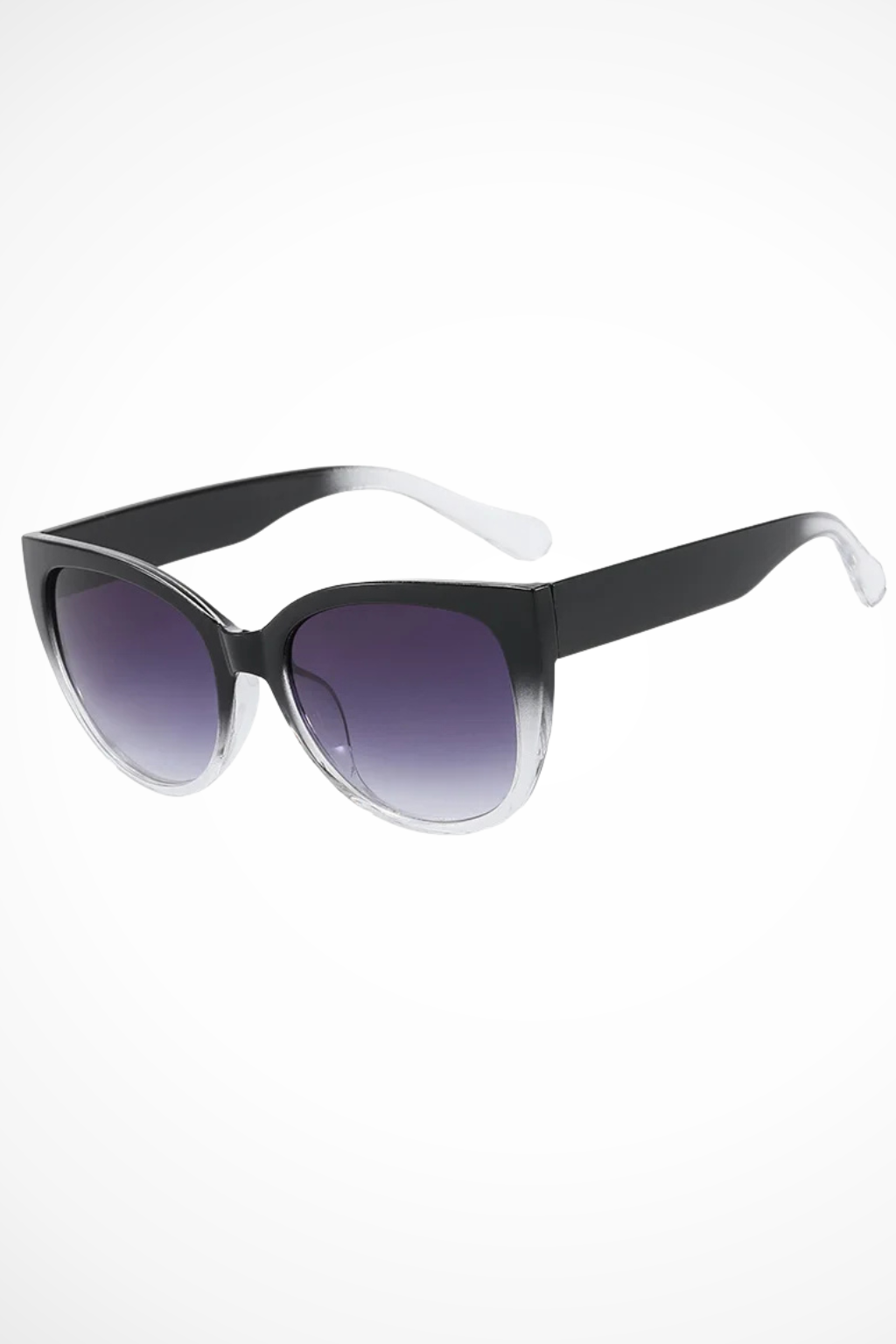 Women's Oversized Cat Eye Two Tone Gradient Frame Gradient Tinted Lens Thick Frame Sunglasses
